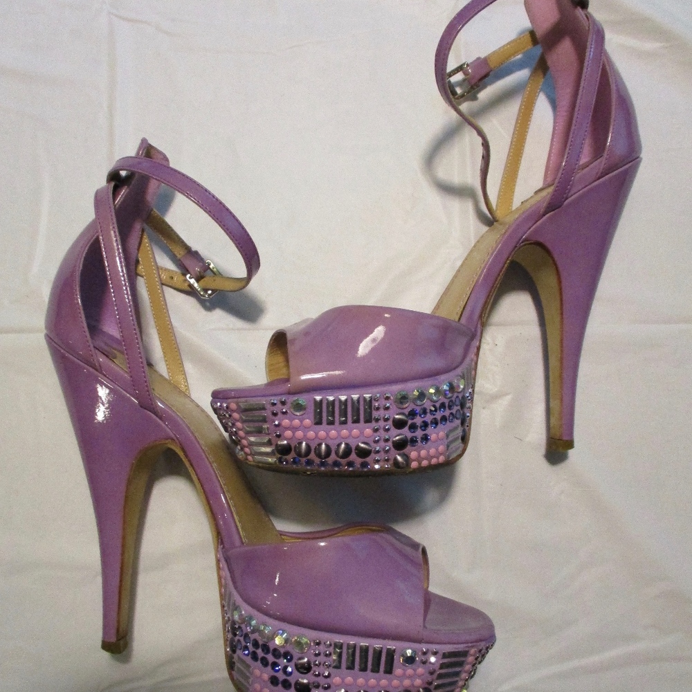 Twice Lilac High Heels w/ Swarovski crystals